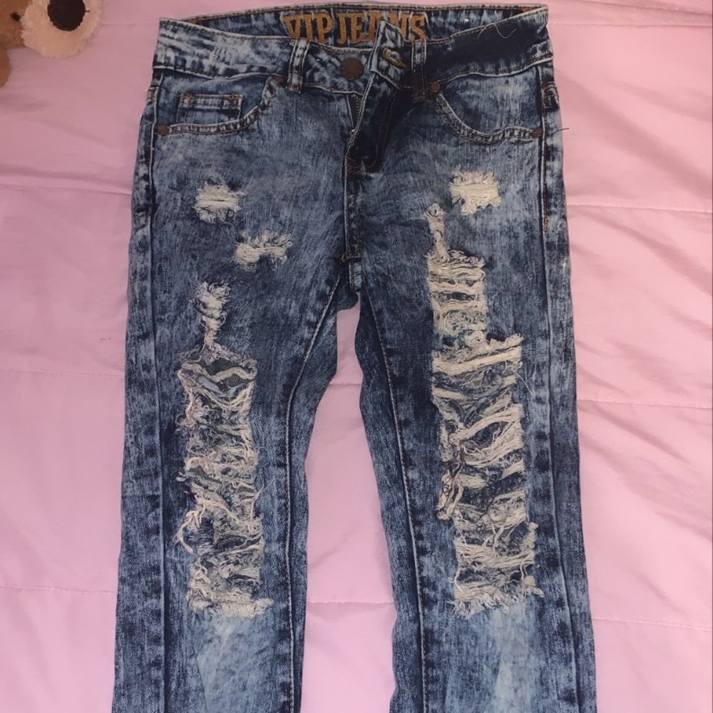 distressed jeans